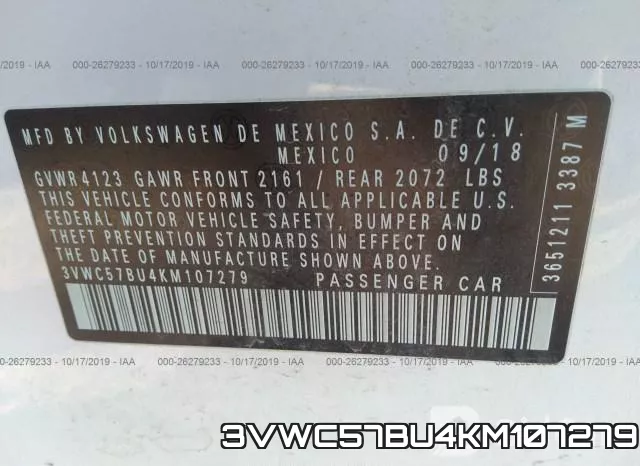 3VWC57BU4KM107279 фото 10