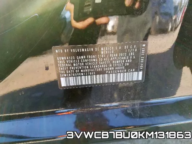 3VWCB7BU0KM131863 фото 2