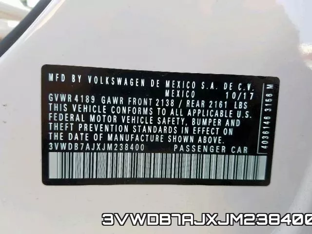 3VWDB7AJXJM238400 фото 2