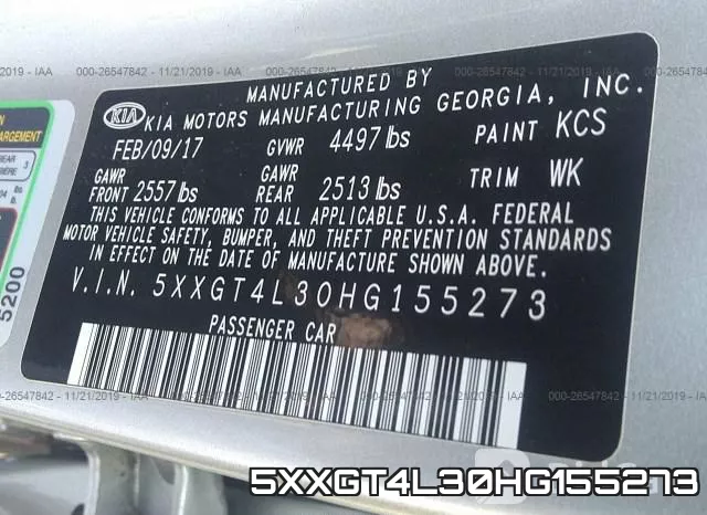 5XXGT4L30HG155273 фото 6