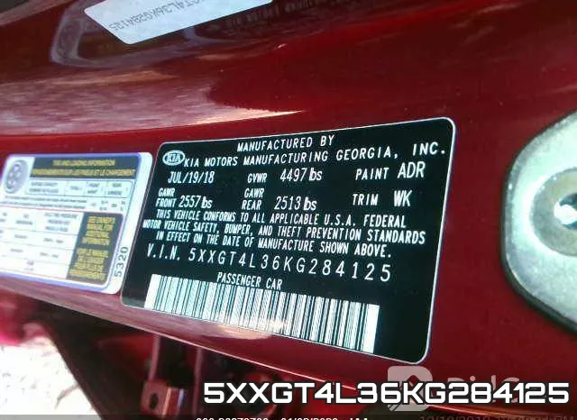 5XXGT4L36KG284125 фото 9