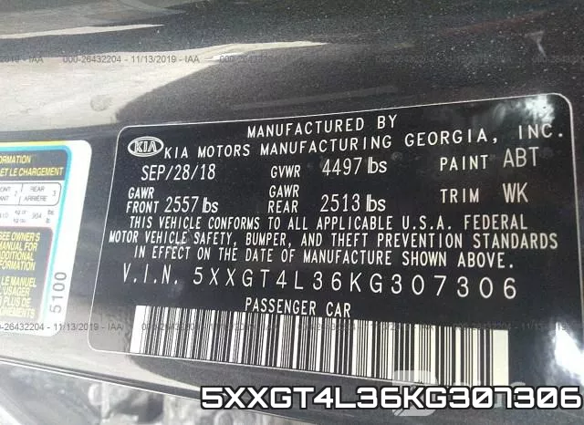5XXGT4L36KG307306 фото 4