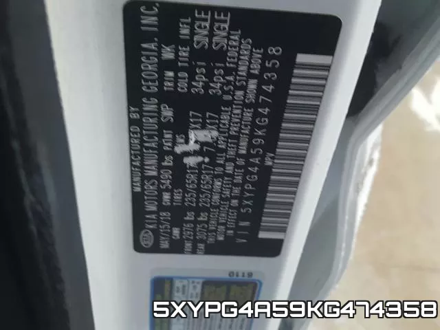 5XYPG4A59KG474358 фото 2