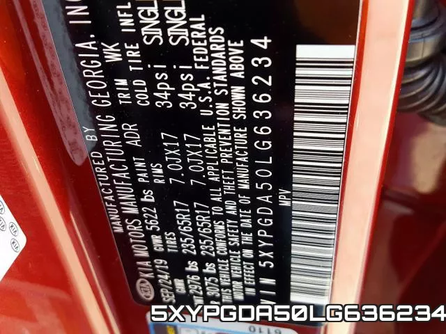 5XYPGDA50LG636234 фото 2