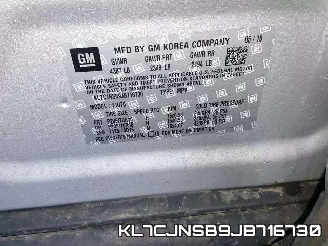 KL7CJNSB9JB716730 фото 2