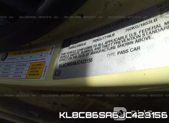 KL8CB6SA6JC423156 фото 8