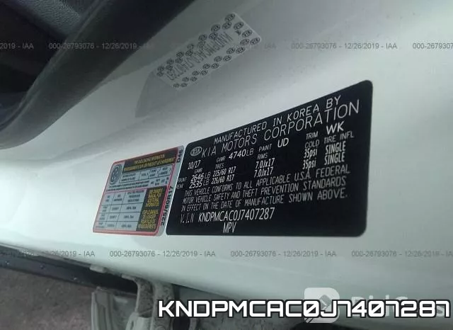 KNDPMCAC0J7407287 фото 10