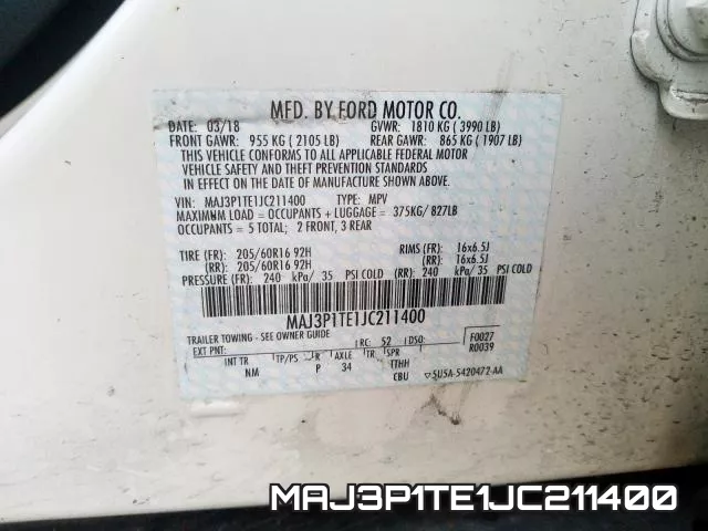 MAJ3P1TE1JC211400 фото 2