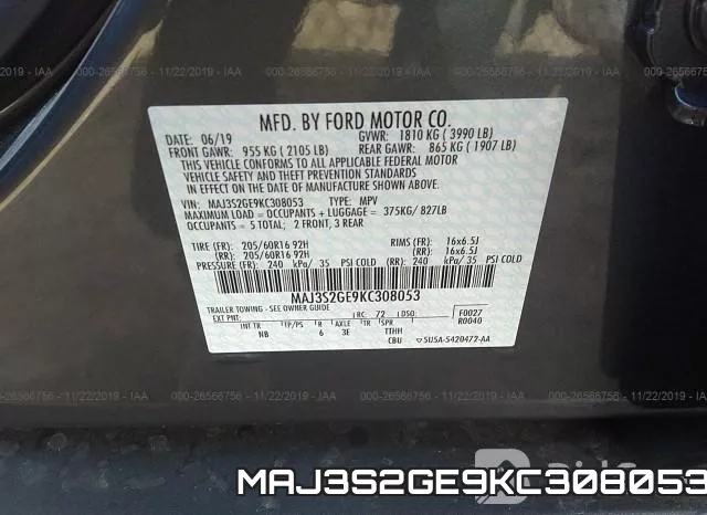 MAJ3S2GE9KC308053 фото 5