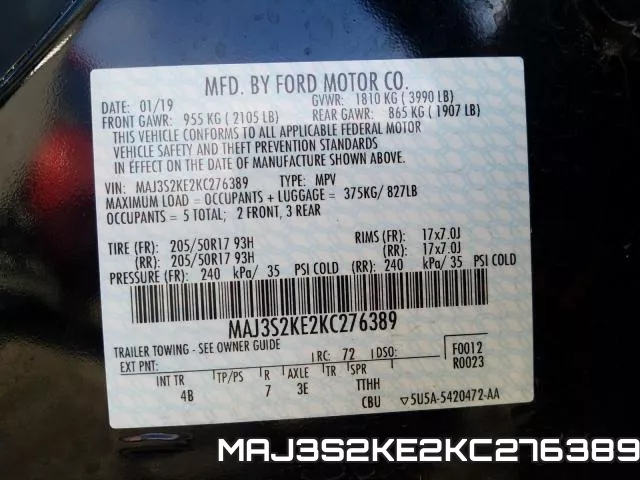 MAJ3S2KE2KC276389 фото 2