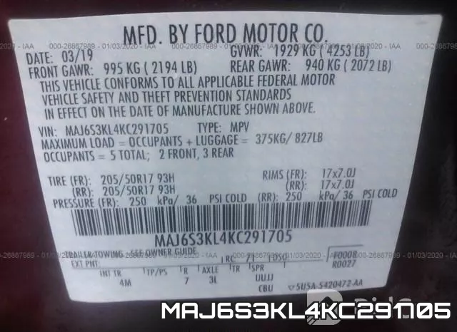 MAJ6S3KL4KC291705 фото 7