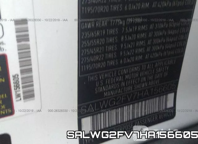 SALWG2FV7HA156605 фото 9