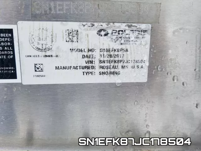 SN1EFK87JC178504 фото 2