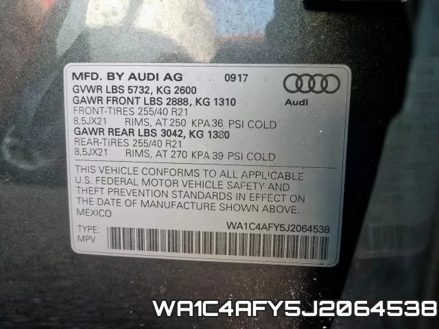 WA1C4AFY5J2064538 фото 2