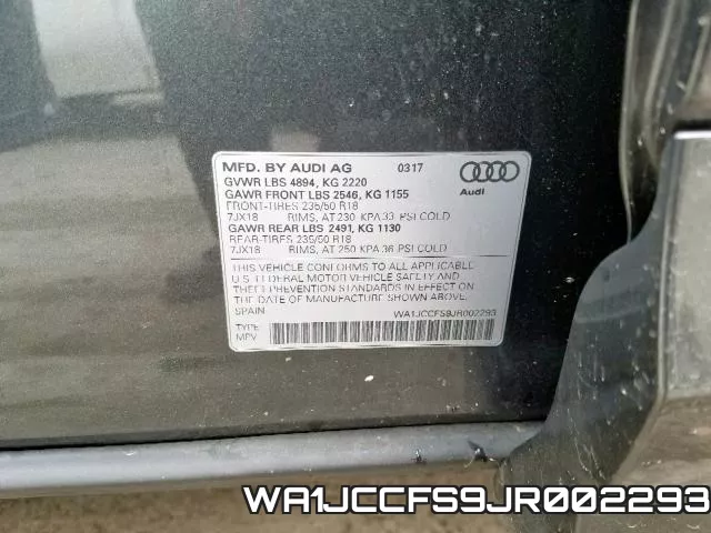 WA1JCCFS9JR002293 фото 2