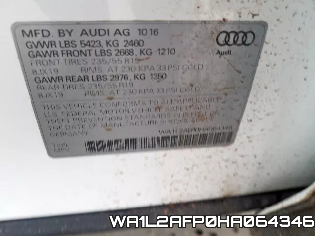 WA1L2AFP0HA064346 фото 2