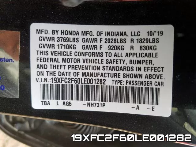 19XFC2F60LE001282 фото 2