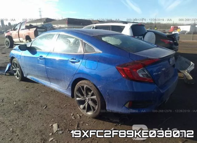 19XFC2F89KE038072 фото 4