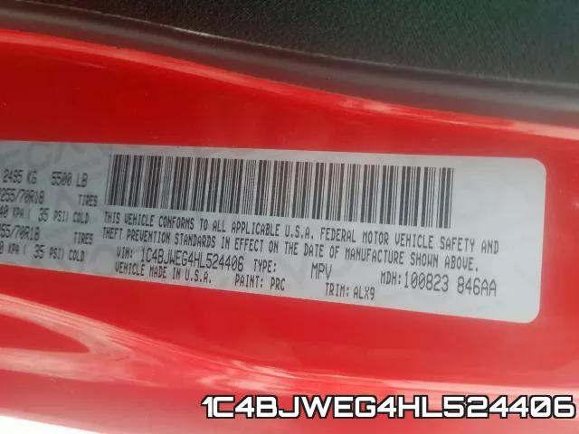 1C4BJWEG4HL524406 фото 2