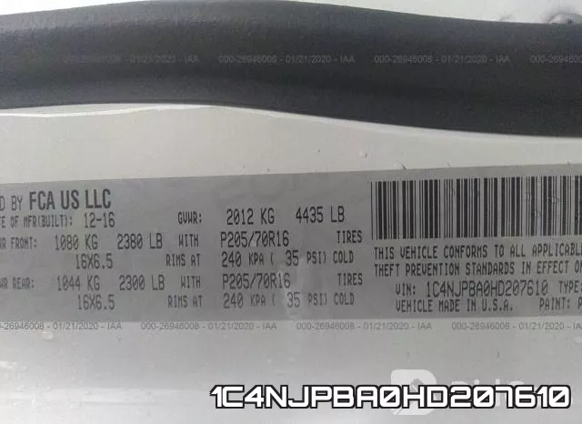 1C4NJPBA0HD207610 фото 10