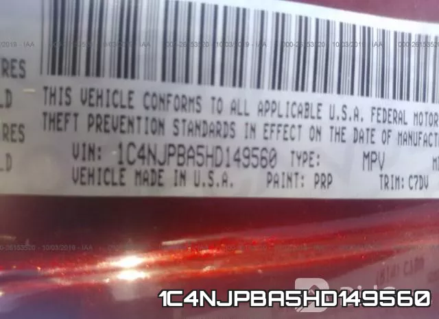 1C4NJPBA5HD149560 фото 10