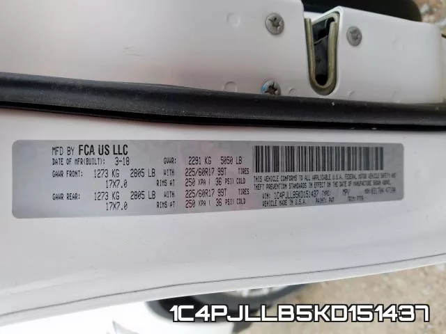 1C4PJLLB5KD151437 фото 2
