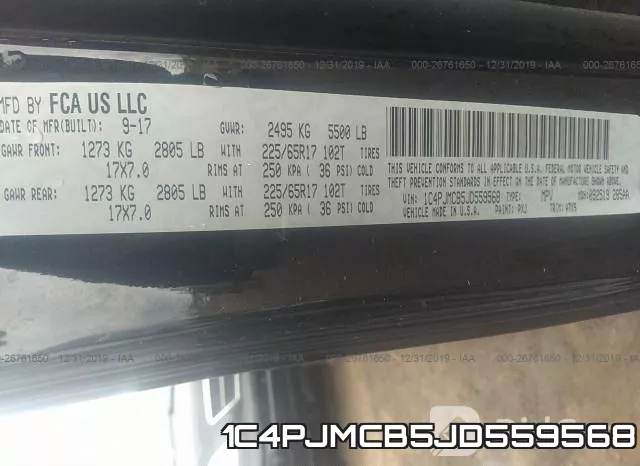 1C4PJMCB5JD559568 фото 8