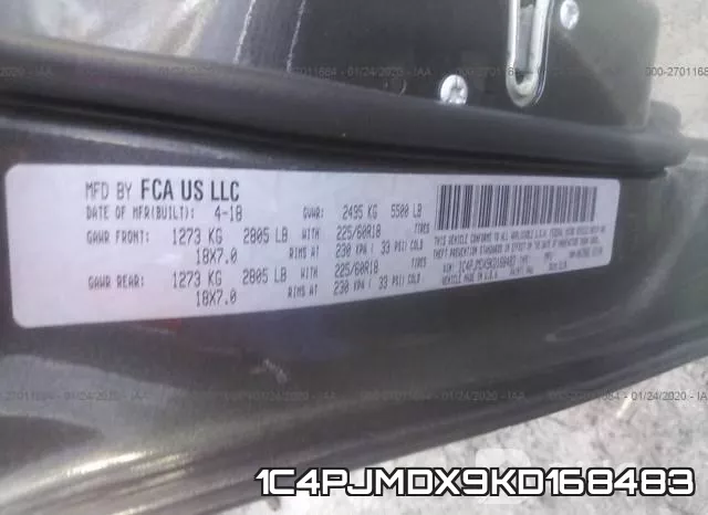 1C4PJMDX9KD168483 фото 9
