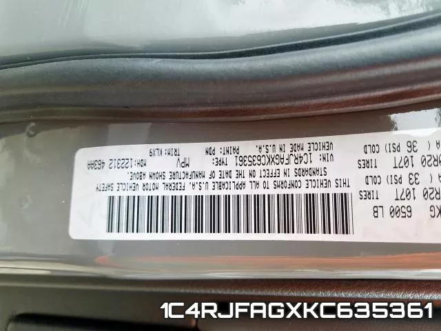 1C4RJFAGXKC635361 фото 2