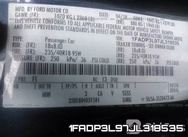 1FADP3L97JL318535 фото 9