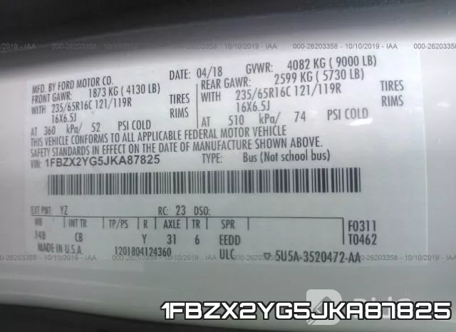1FBZX2YG5JKA87825 фото 8