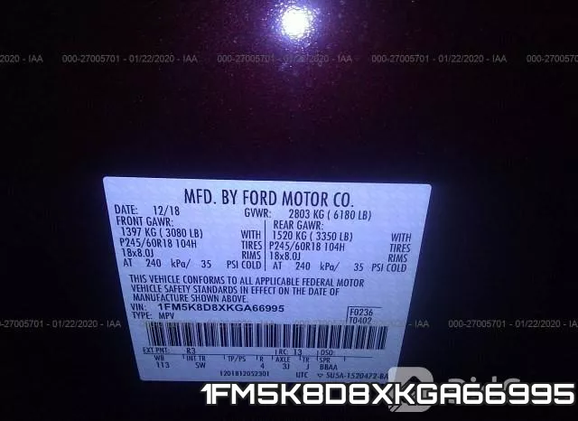 1FM5K8D8XKGA66995 фото 8