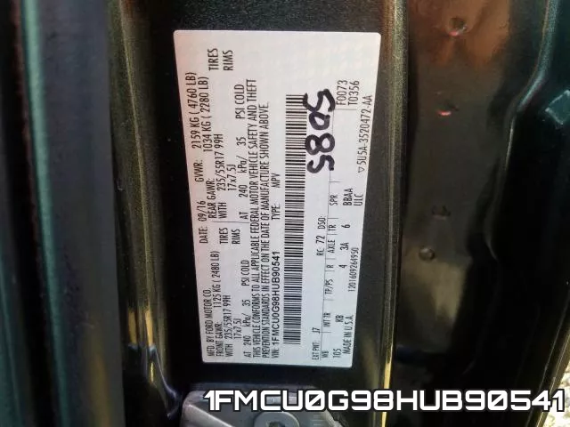 1FMCU0G98HUB90541 фото 2