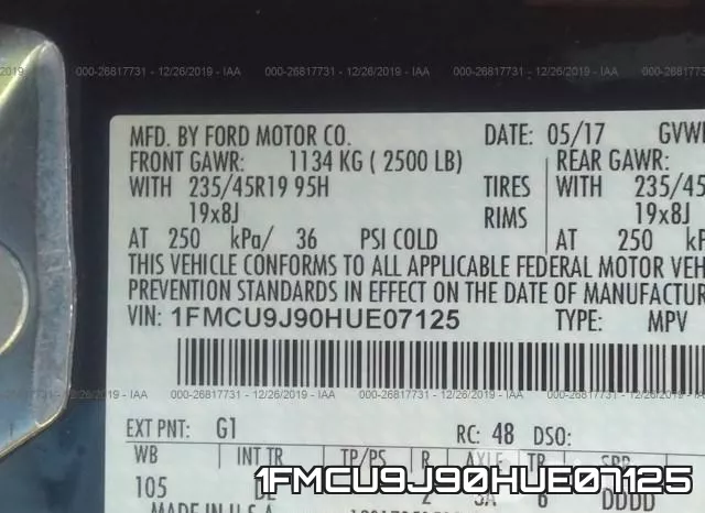 1FMCU9J90HUE07125 фото 8