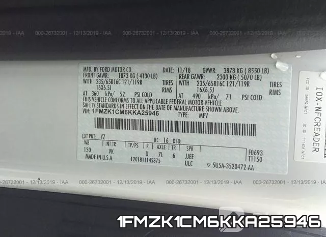 1FMZK1CM6KKA25946 фото 9