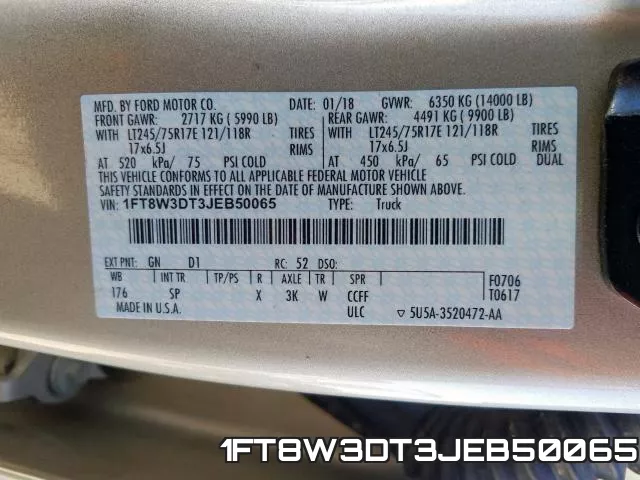 1FT8W3DT3JEB50065 фото 2