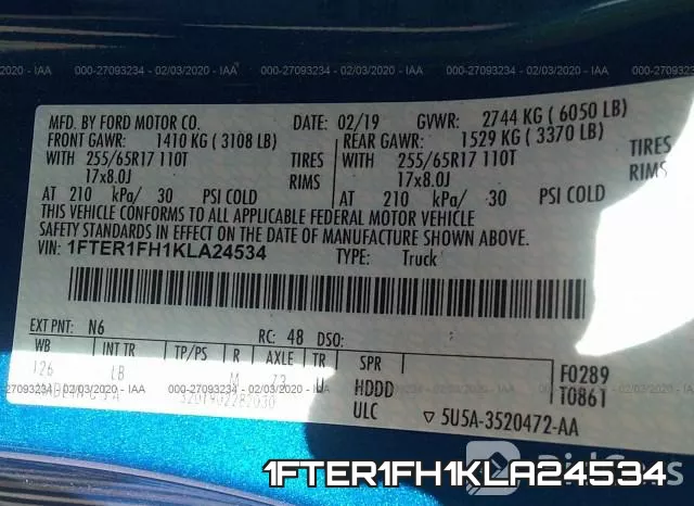 1FTER1FH1KLA24534 фото 7