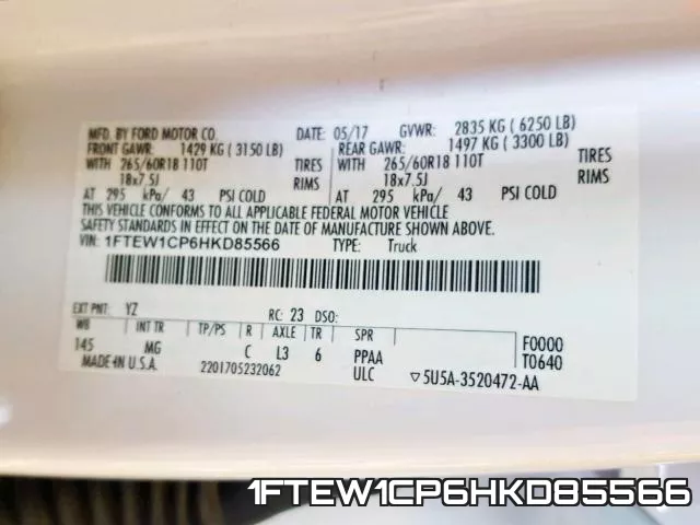 1FTEW1CP6HKD85566 фото 2