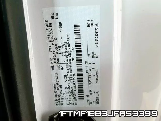 1FTMF1EB3JFA53399 фото 2