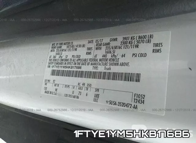 1FTYE1YM5HKB17686 фото 8