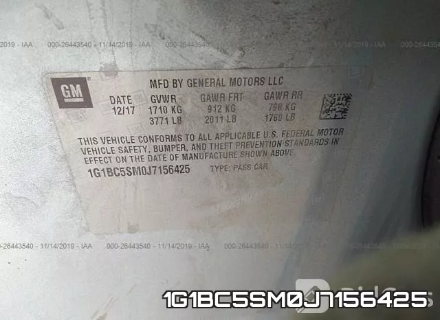 1G1BC5SM0J7156425 фото 8