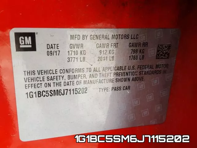 1G1BC5SM6J7115202 фото 2