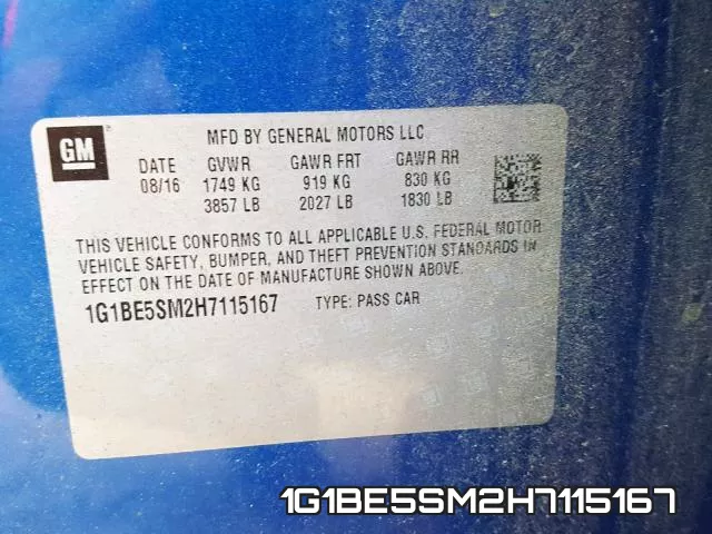1G1BE5SM2H7115167 фото 2
