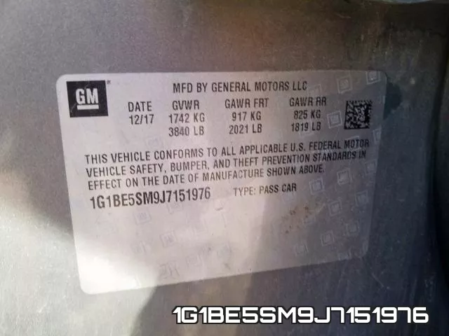 1G1BE5SM9J7151976 фото 2