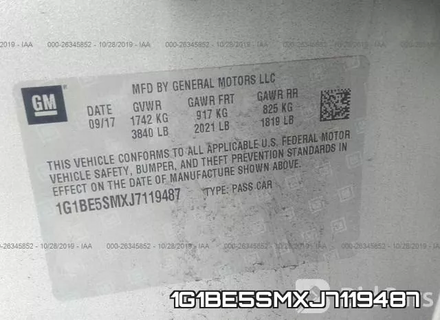 1G1BE5SMXJ7119487 фото 8