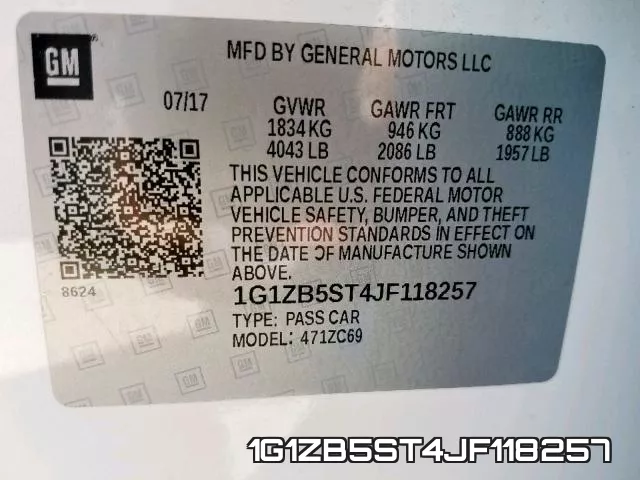 1G1ZB5ST4JF118257 фото 2