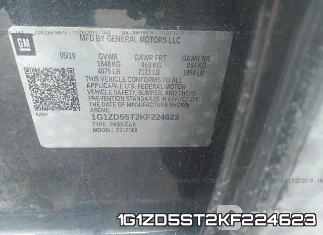 1G1ZD5ST2KF224623 фото 8