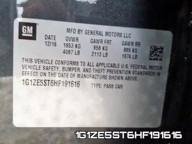 1G1ZE5ST6HF191616 фото 2