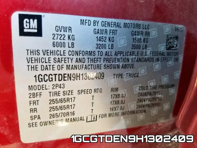1GCGTDEN9H1302409 фото 2
