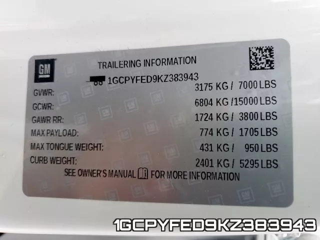 1GCPYFED9KZ383943 фото 2
